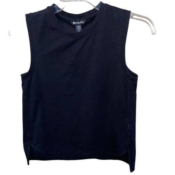 Athleta‎ Cropped Wide Arm Workout Tank Top Black Size XS - Picture 1 of 5